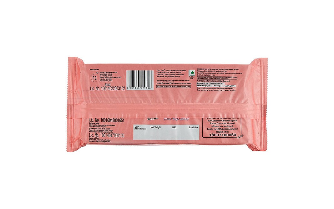 Tasty Treat Cream Wafer Biscuit Strawberry Flavoured   Pack  75 grams